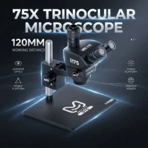 MaAnt S75 7.5X-75X Synchronous Zoom Trinocular Stereo Microscope with Big Aluminum Alloy Base