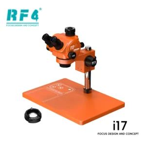 RF4 i17 7-50X Orange Edition Synchronous Zoom Trinocular Stereo Microscope with Big Base
