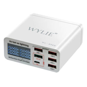 Wylie WL-896X 40W Multi-Port USB Portable Digital Display Fast Charger Supports QC3.0 / PD3.1